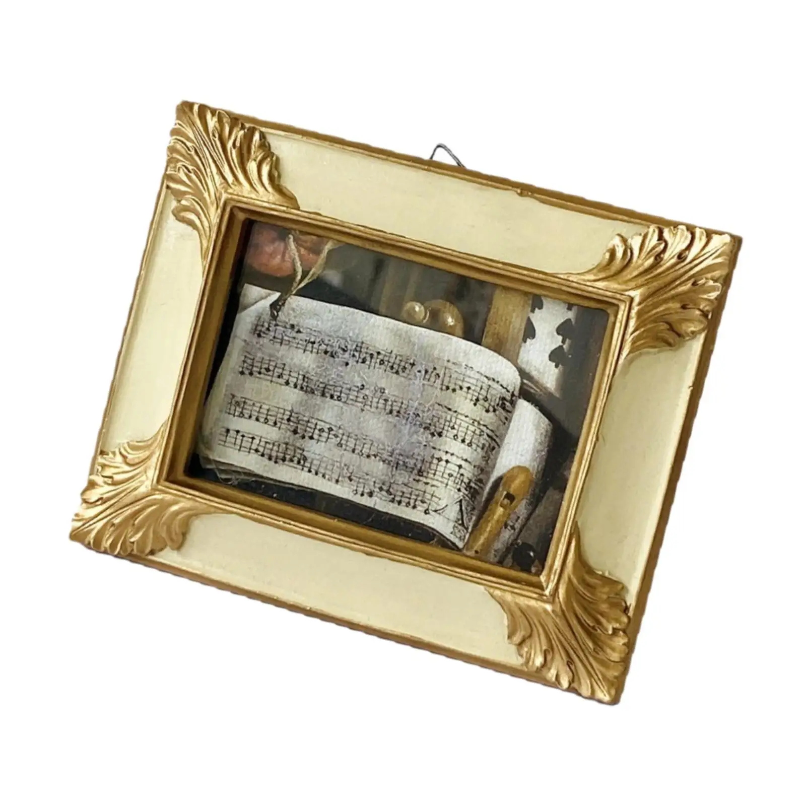 Desktop Picture Frame Centerpiece Table Decoration Home Decor Retro Style Artwork Decorative Painting for Bedroom Indoor