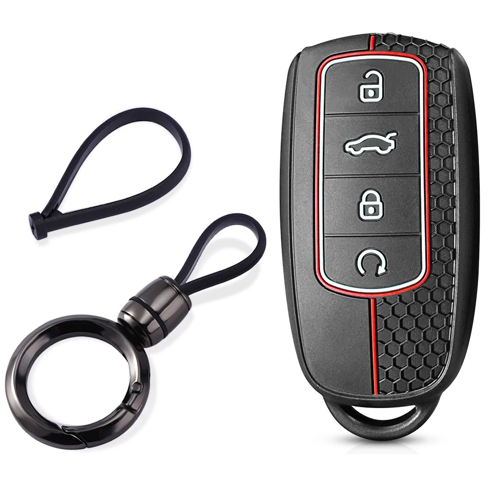 Premium Silicone Car Key Cover & Keychain Holder 2021