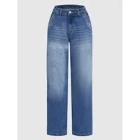 Fashion Casual Washed Wide Leg Jeans for Woman Y2k Clothes Stretchy Comfort Vintage Denim Trousers Fashion Casual - Image 6