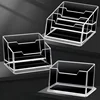 1pcs Clear Desk Shelf Box Storage Display Stand Acrylic Plastic Transparent Desktop Bussiness Card Holder Place Card Holder 1