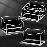 1pcs Clear Desk Shelf Box Storage Display Stand Acrylic Plastic Transparent Desktop Bussiness Card Holder Place Card Holder 1