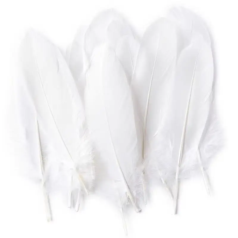 50pcs Natural White Goose Feather Plumes for Decorative Crafts and DIY Projects