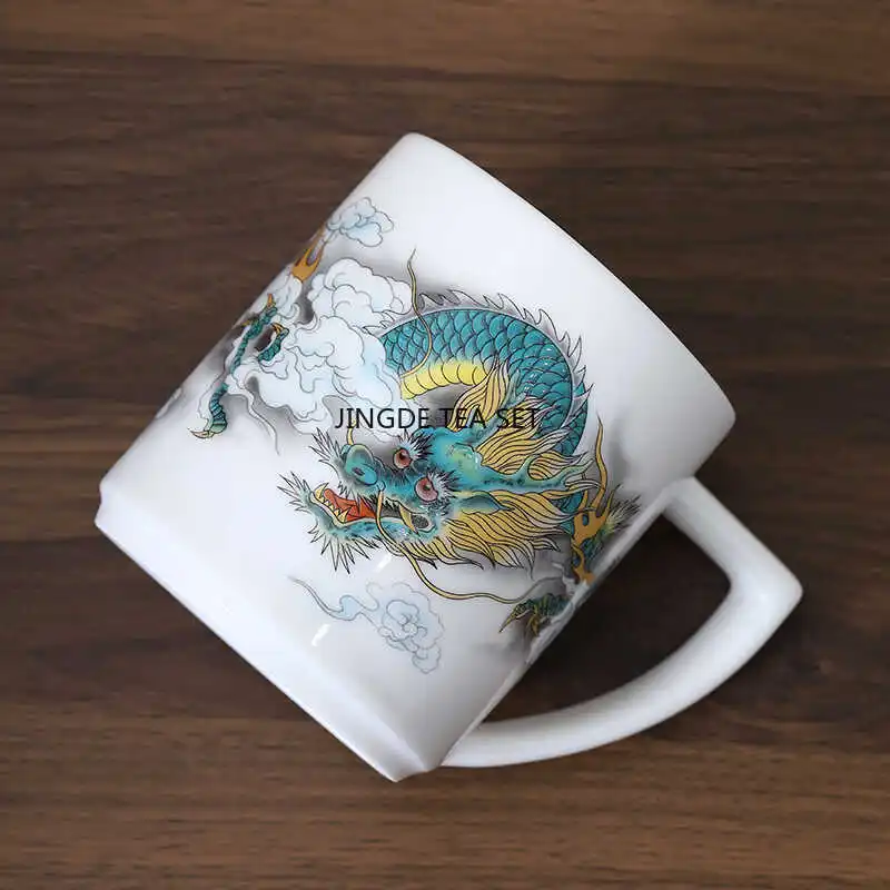 400ml Ceramic Household Filter Separation Cup with Lid Office Chinese Exquisite Tea Cup