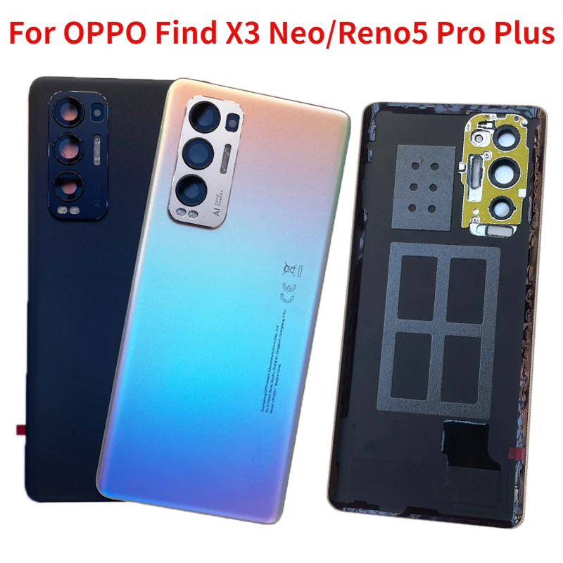 

Оригинальная задняя крышка для OPPO Find X3 Neo 5G, крышка аккумулятора для Reno 5 Pro +, Задняя стеклянная дверь, задняя крышка для телефона с объективом камеры