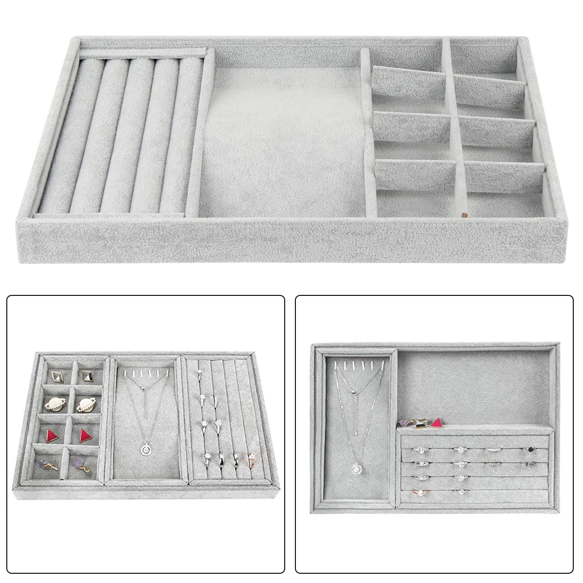 

Ice Velvet Series Jewelery Organizer Jewelry Boxes and Packaging Wholesale Ring Bracelet Earring Necklace Stand Pendant Holder