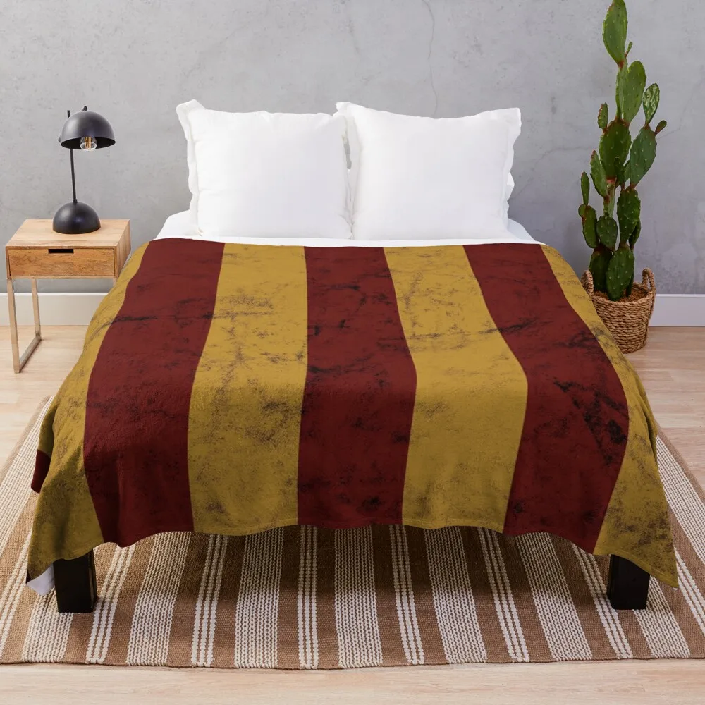 

Vintage Red and Gold Geometric Striped Pattern Throw Blanket Summer Blanket