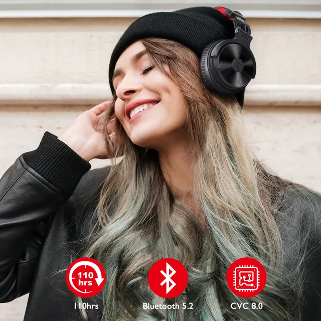 OneOdio 110H Wireless Bluetooth 5.2 + Wired Gaming Headphones, 2-in-1 with Mic 2