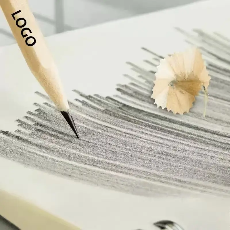 50/100개 맞춤 제작 가능한 나무 연필, 판촉용 선물 및 기업 선물, 부드러운 필기감의 HB 나무 연필, 학교 및 사무실용