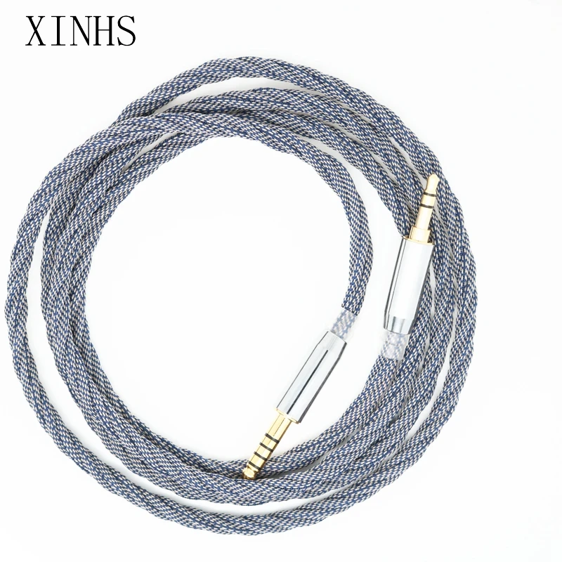 

XINHS Big Four Twisted Cotton Yarn 1 Pair 1 Socket 3.5mm to 3.5mm 2.5mm 4.4mm Balanced Cable 1.2m Replace High Fidelity Audio Ca