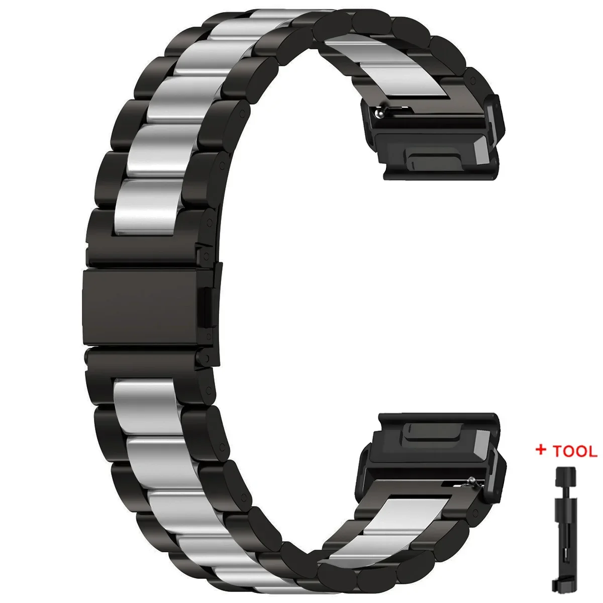 Stainless Steel Metal Watch Strap – Quick Easy Fit, 26/22mm