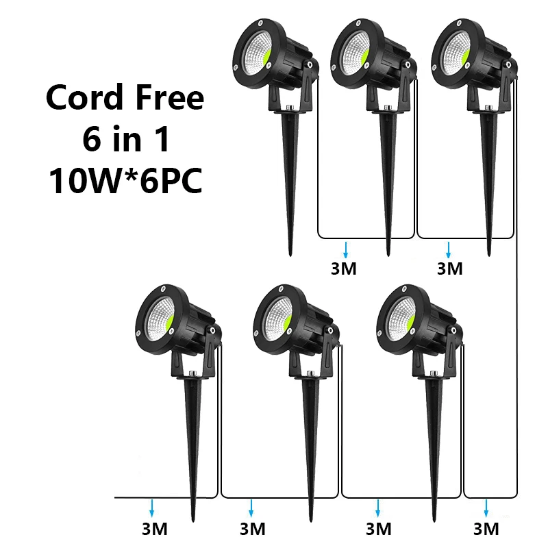 

Connect The Cable Combination 8-In-1 6-In-1 Garden Decorative Lawn Light 10W Ip65 Waterproof Garden Spot Light Ac220 110V Dc12V