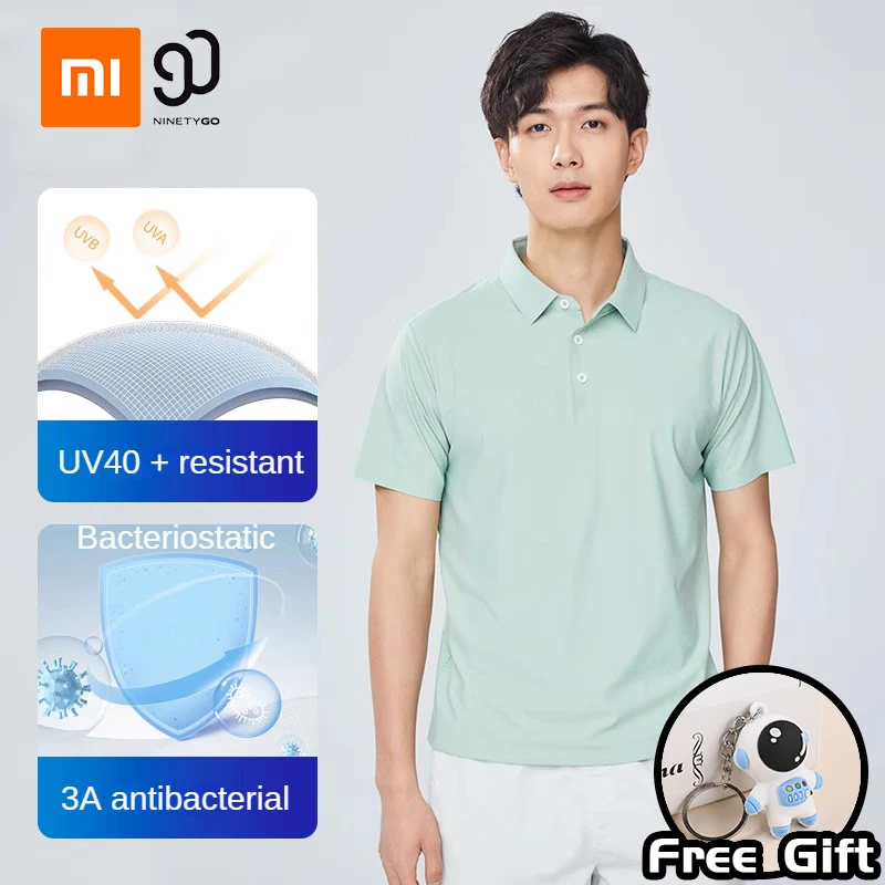 Мужская футболка-поло Xiaomi Mijia 90FUN, быстросохнущая Антибактериальная дышащая футболка с эластичными рукавами