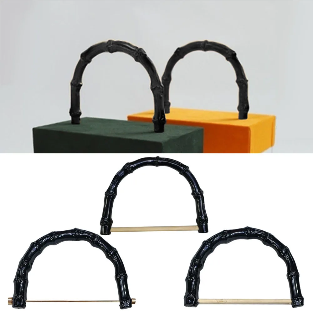 

Bag Handles Imitation Bamboo D-shaped Bag Handle DIY Lady Purse Handcrafted Bags Accessories Plastic Woven Tote Carry Handle