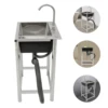 Single Bowl Commercial Sink,Free Standing Sink, Stainless Steel Restaurant Kitchen Cleaning Sink with 360° Rotatable Faucet 1