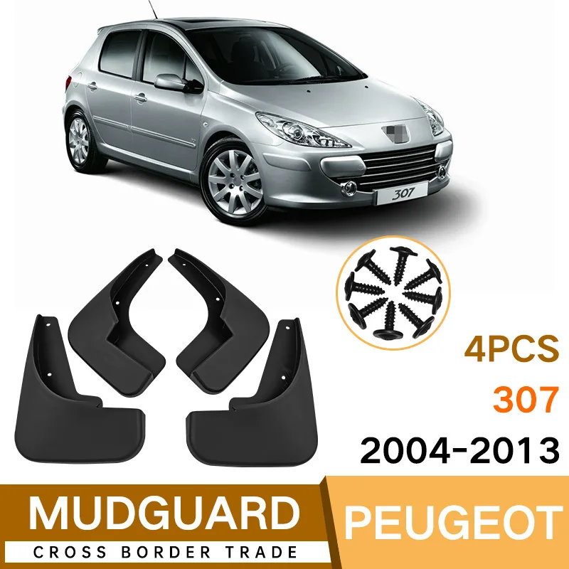 

MudFlaps FOR Peugeot 307 2004-2013 Automotive specific mudguard SplashGuards Fender Set Parts FrontRear Automotive Accessories