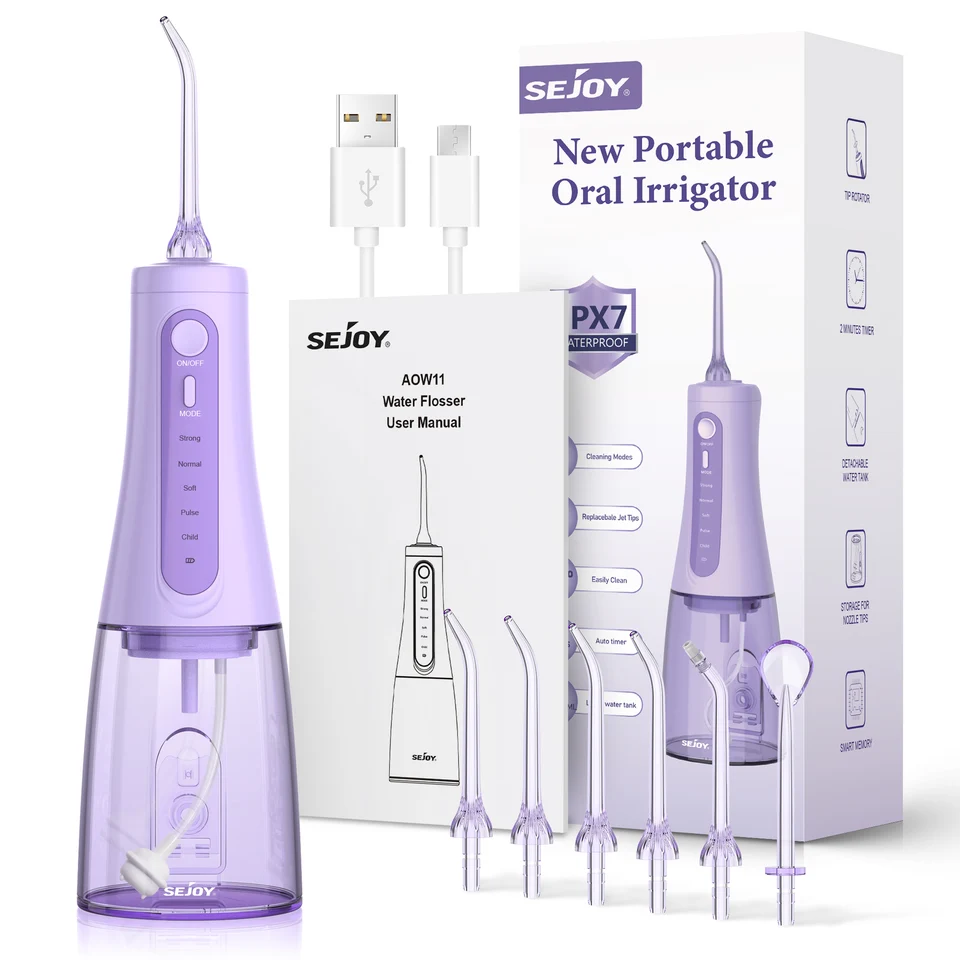 Portable Dental Water Flosser with Jet Tips