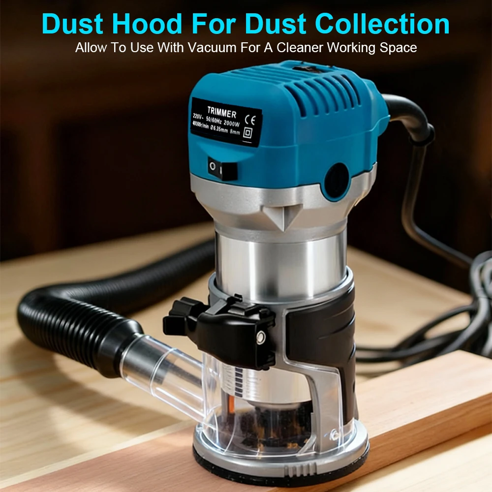 Adjustable Electric Wood Trimmer Router 2000W Woodworking Milling ...