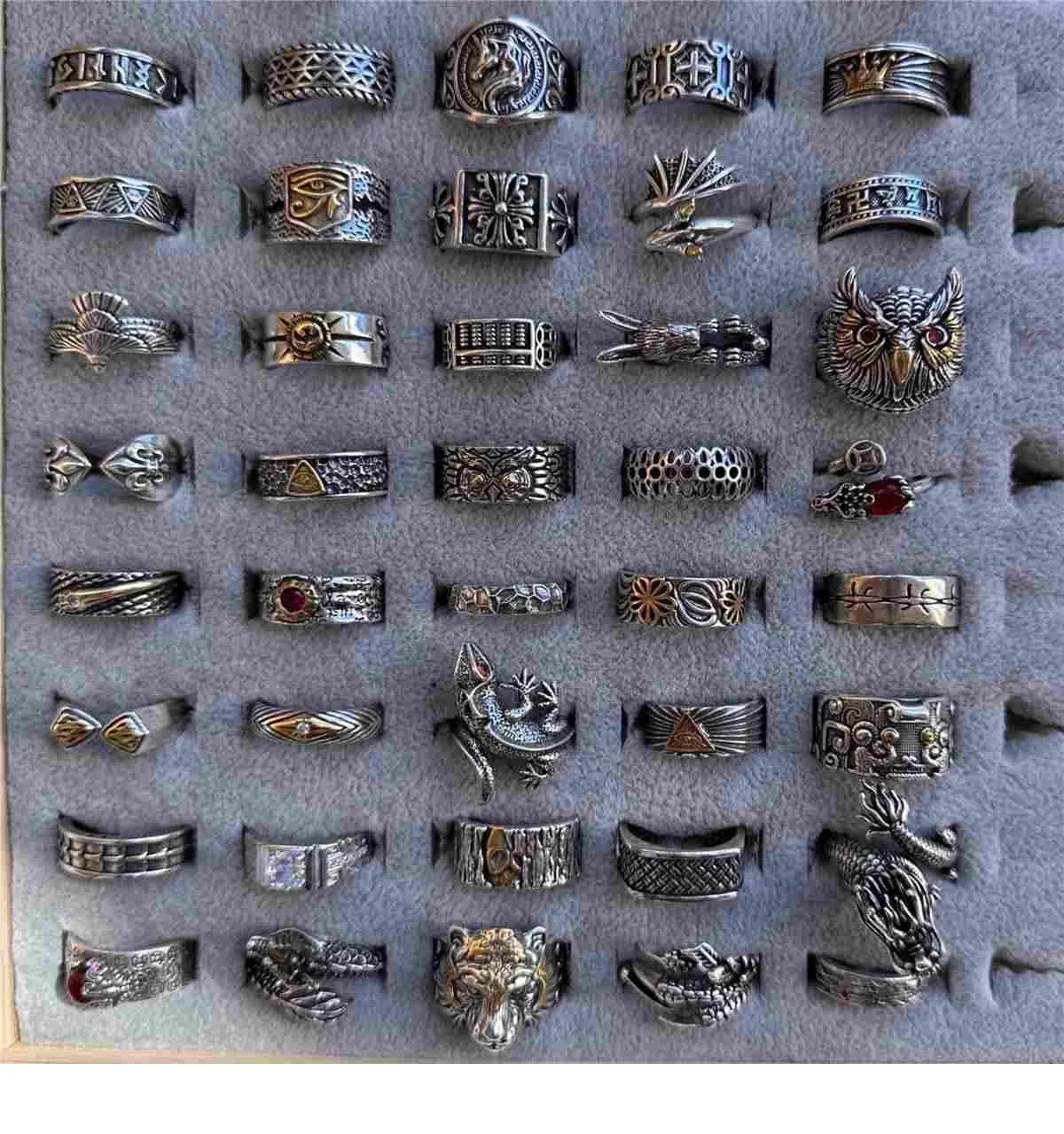 

Vintage Men Women Hip Hop Open-End Silver Plated Copper Finger Ring Couples Jewelry Gifts