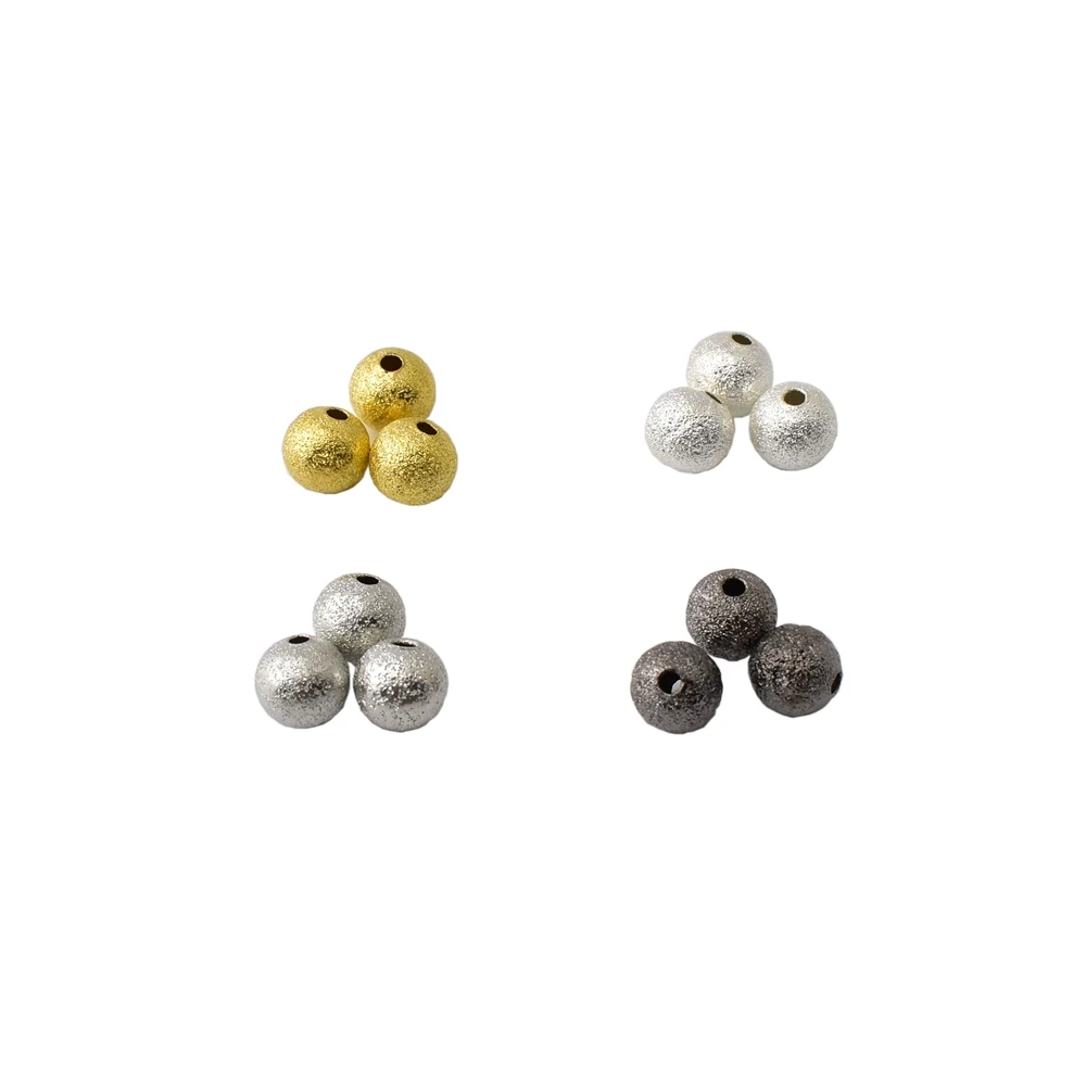 

20-100Pcs/Lot 4-12mm Copper Matte Beads With Hole Supplies Loose Spacer Beads For Jewelry Making DIY Jewelry Accessories