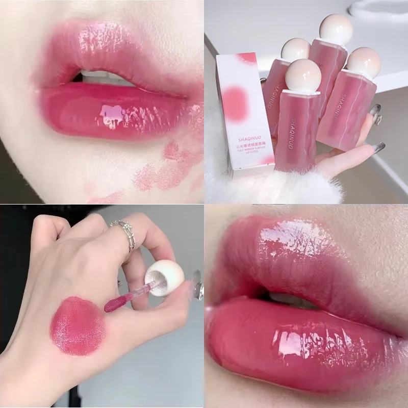 7 Color Moisturizing Lip Tint Jelly Liquid Lipstick Non Sticky Cup Sexy Lip Mud Mirror Water Lip Glaze Women Makeup Cosmetics