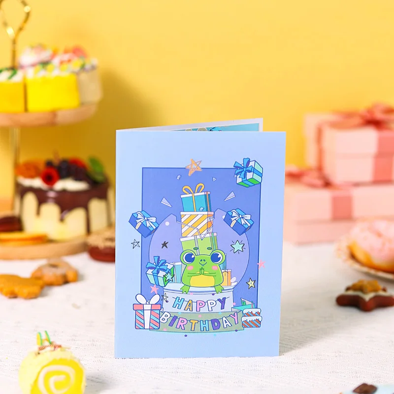 Happy Birthday Card 3D Birthday Frog Pop Up Card Greeting For Family Husband Wife Couple Friend greeting cards