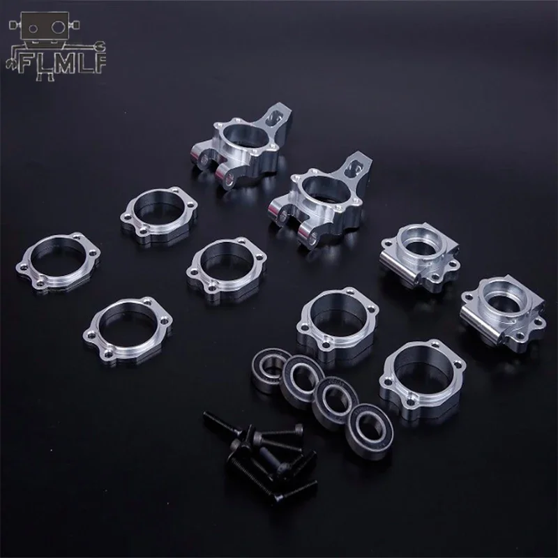 Moyeu de roue en métal CNC pour voiture RC 1/5, vue de face montrant les détails d'usinage.