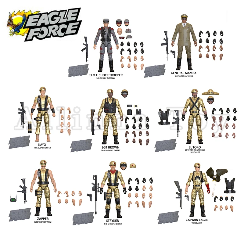 

Экшн-фигурка Eagle Force 1/18 4 дюйма, 40-летняя волна, 2 фигурки аниме, Коллекционная модель для подарка, бесплатная доставка