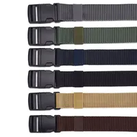 Men's Outdoor Tactical Belt - No Metal Buckle (Plastic), Nylon Canvas Woven, Heavy Duty High Quality Webbing - Image 3