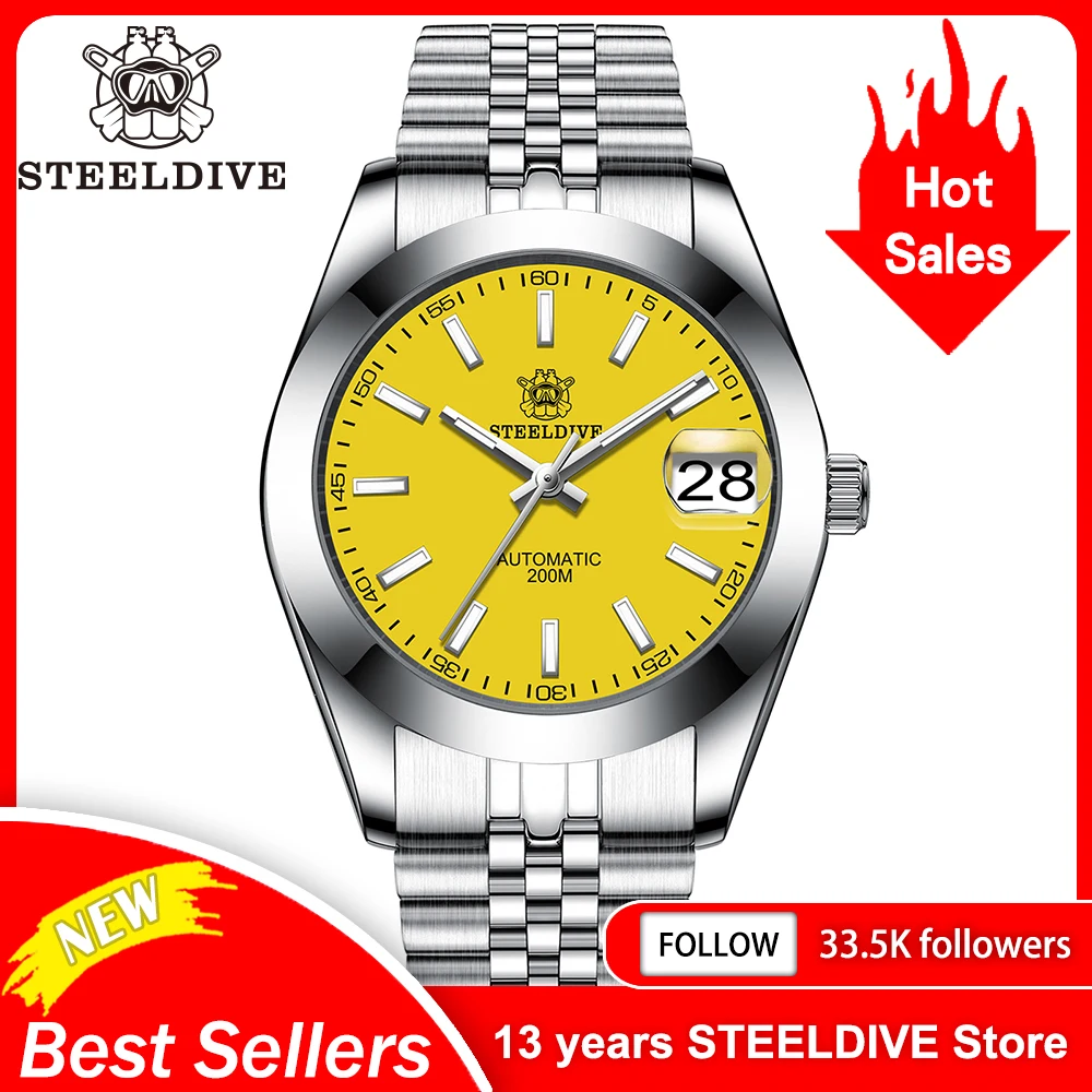 STEELDIVE 200M防水腕時計 Amazon | STEELDIVE メンズ腕時計, 自動巻き時計 スポーツ 高級