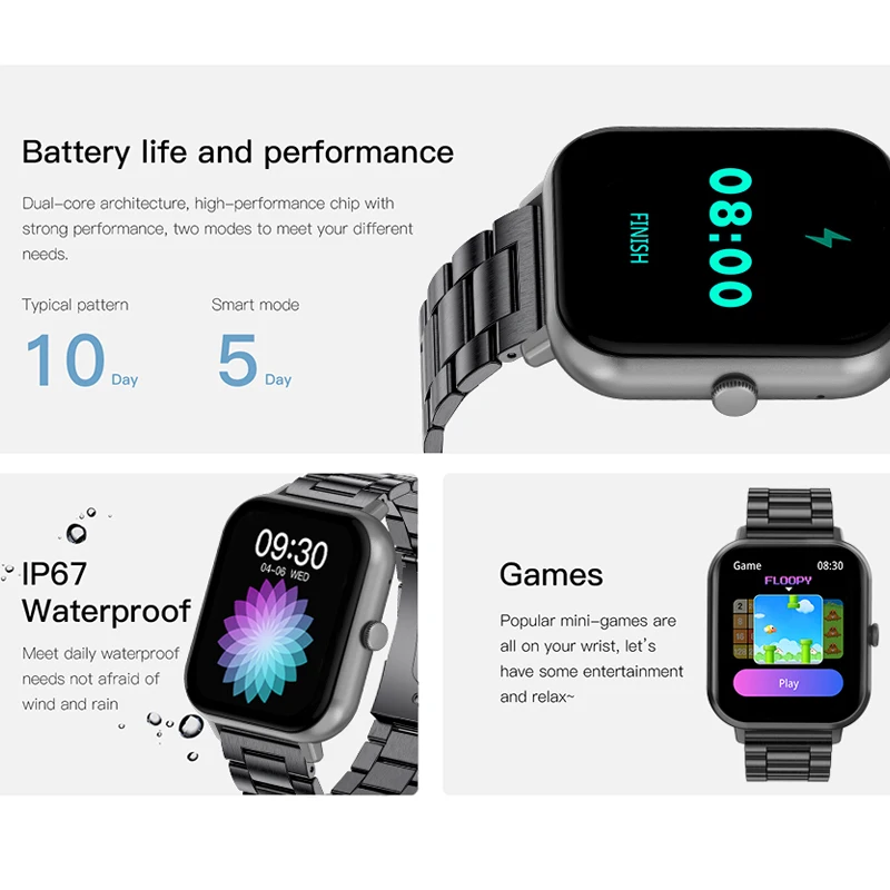 LIGE м Ʈ ġ Ǯ ġ ũ   ð  ƮϽ  Smartwatch Reloj Hombre