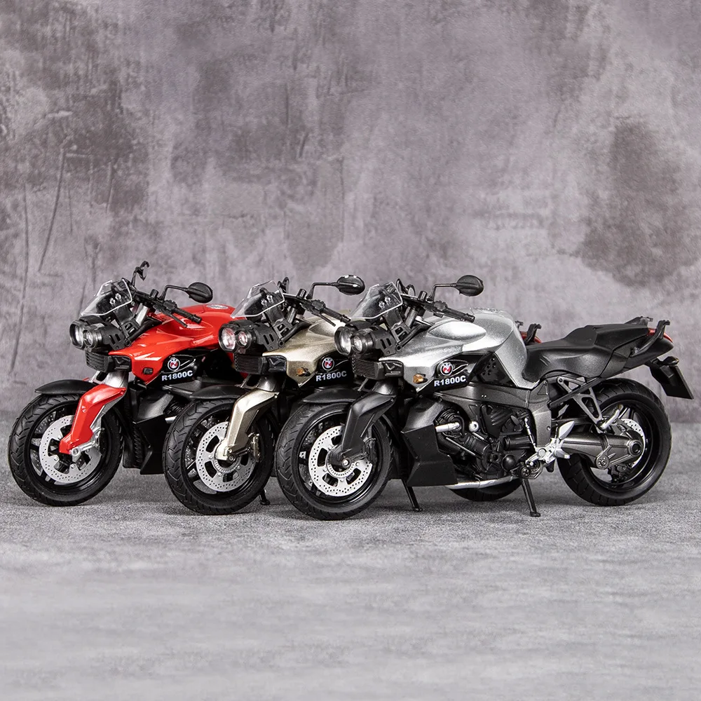 1:12 R1800C 합금 오토바이 모델 다이캐스트 금속 Vehicl Moto Autocycle Shork-Absorber 오프로드 Autobike 컬렉션 완구