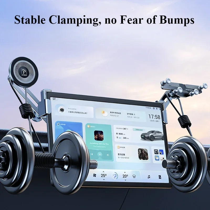 Eary Dual-position Car Screen Phone Holder Metal Bracket 360° Adjustable Stand Fit for Tesla Model 3 Y Highland Car Accessories