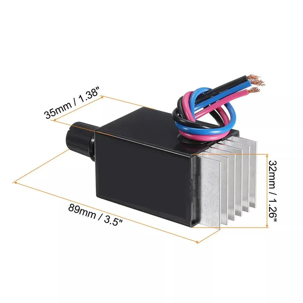 89 X 32 X 35mm 12V 24V Controller Adjustable Fan Speed Controller Heat Sink Electric Motor Rheostat