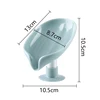 2pcs Leaf Shape Soap Box Creative Drain Soap Dish Holder Punch Free Suction Cup Soap Rack Household Shelf Bathroom Accessories 6