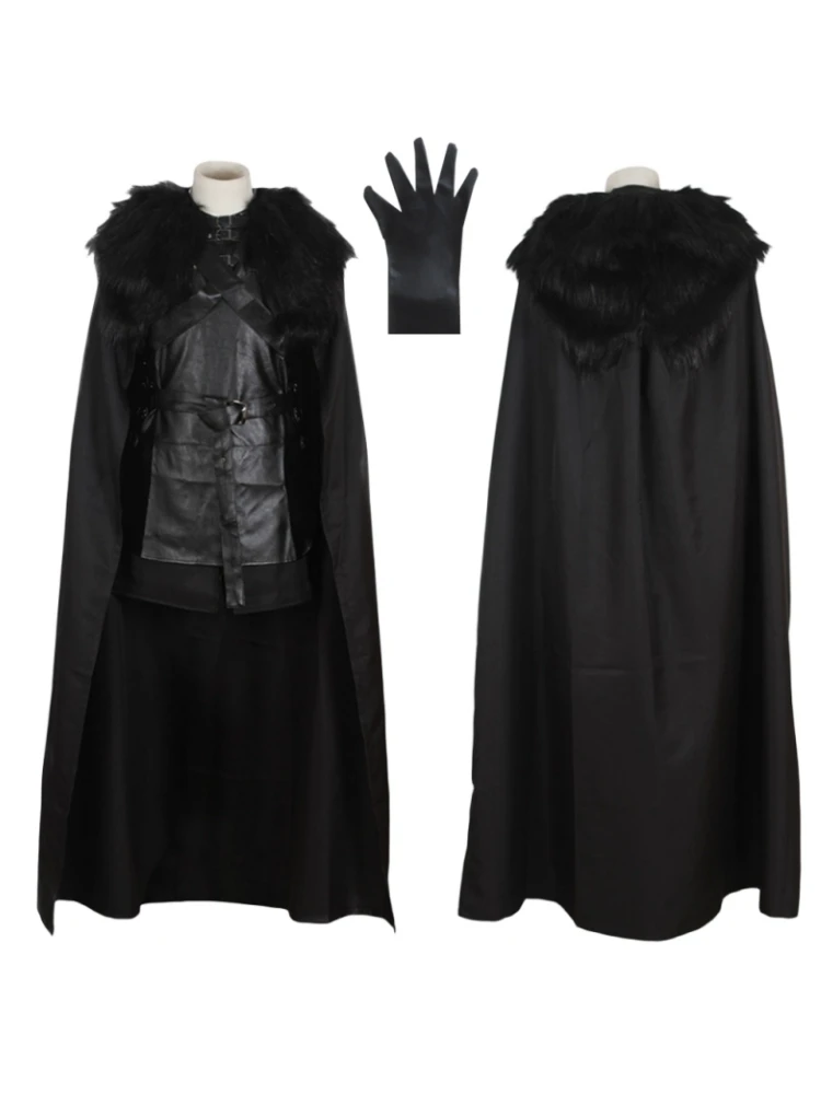 thumbnail image 1 of Disfraces de cosplay de la temporada 8 de Game Snow, disfraces de Halloween de Thrones para hombres adultos, disfraz, traje elegante, gorra, 1 of 5