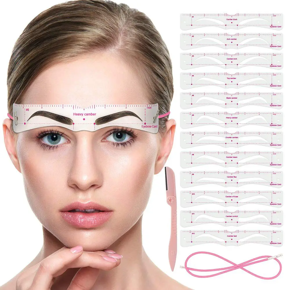 Eyebrow Shaper Kit Eyebrow Stencil Tool 14 Pcs/set