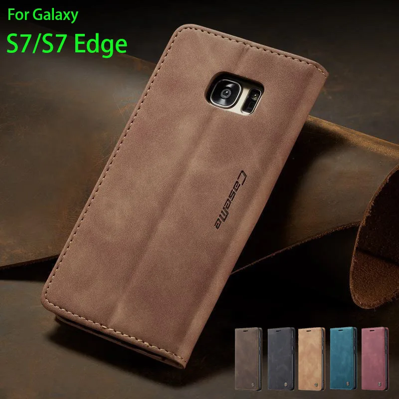 삼성 갤럭시 S7 edge 엣지용 케이스, 마그네틱 어트랙션 플립 럭셔리 가죽 지갑, 휴대폰 케이스 커버, 삼성 갤럭시 S7 S 7 엣지