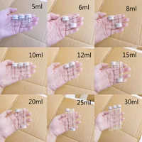 6pcs Mini Glass Bottle with Aluminum Cap 5ml 10ml 15ml 20ml 25ml 30ml Glass Test Tube Jars Message Vials Decoration Containers 1