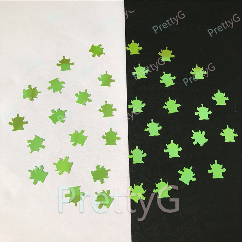 Prettyg 10Mm Alieni Teletubbies Forma Glitter Opale Iridescente Olografico Glitter Paillettes Forniture Per Resina Nail Art Decorazione