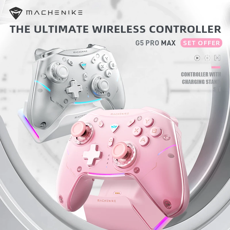 MACHENIKE G5Pro Max Set Offer Gaming Controller With RGB Charging Stand Hall Effect Stick Trigger Wireless Gamepad For Switch PC