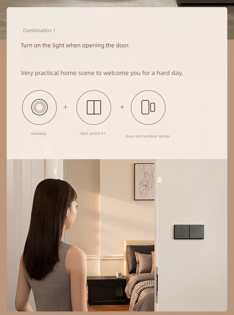 Smart Wall Switch E1 ZigBee 3.0 Smart Home Grey Key Light Switch Fire Wire With/