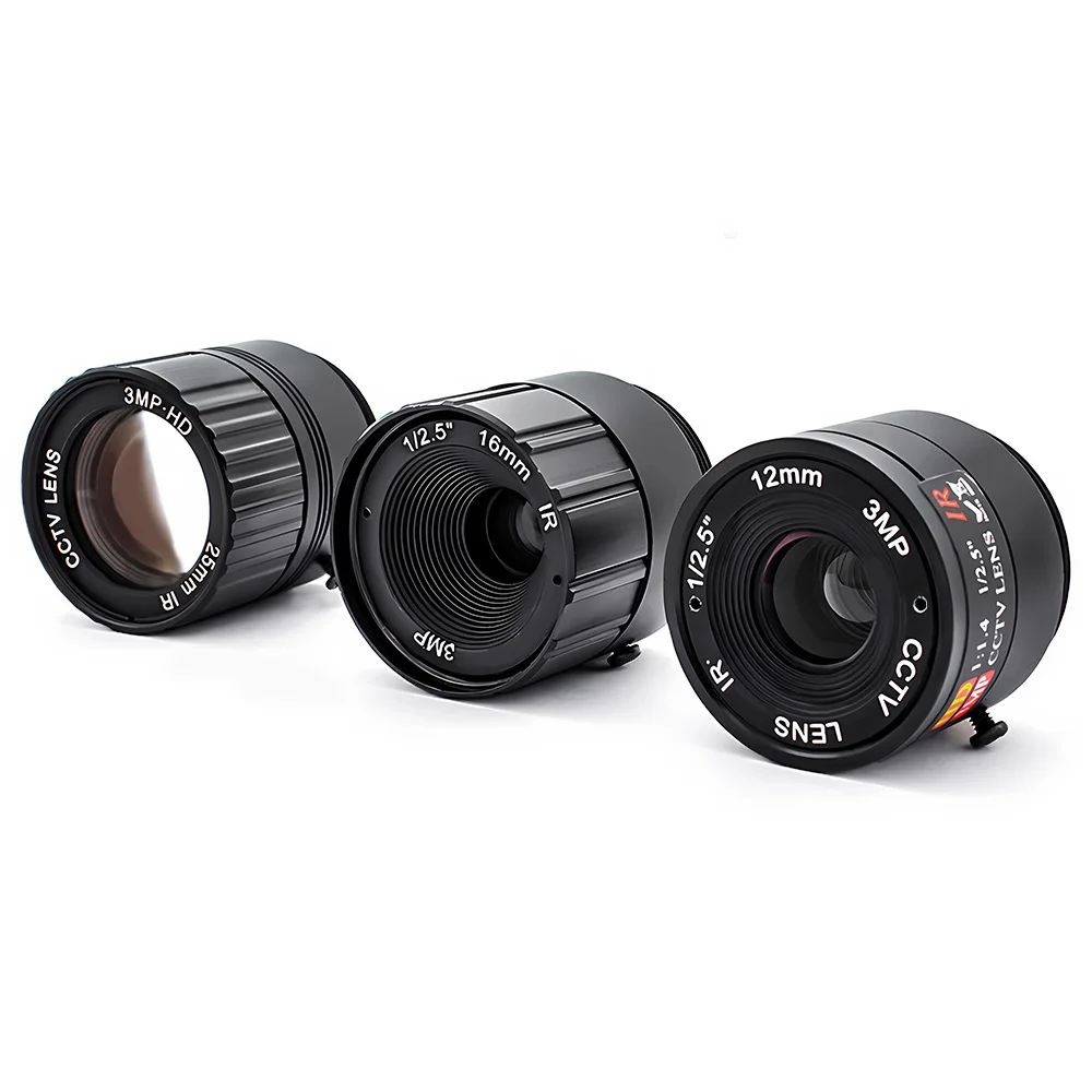12/16/25mm CS Mount Lens 1/2" 1/2.5" Image Format CCTV Camera Lens With Narrowba
