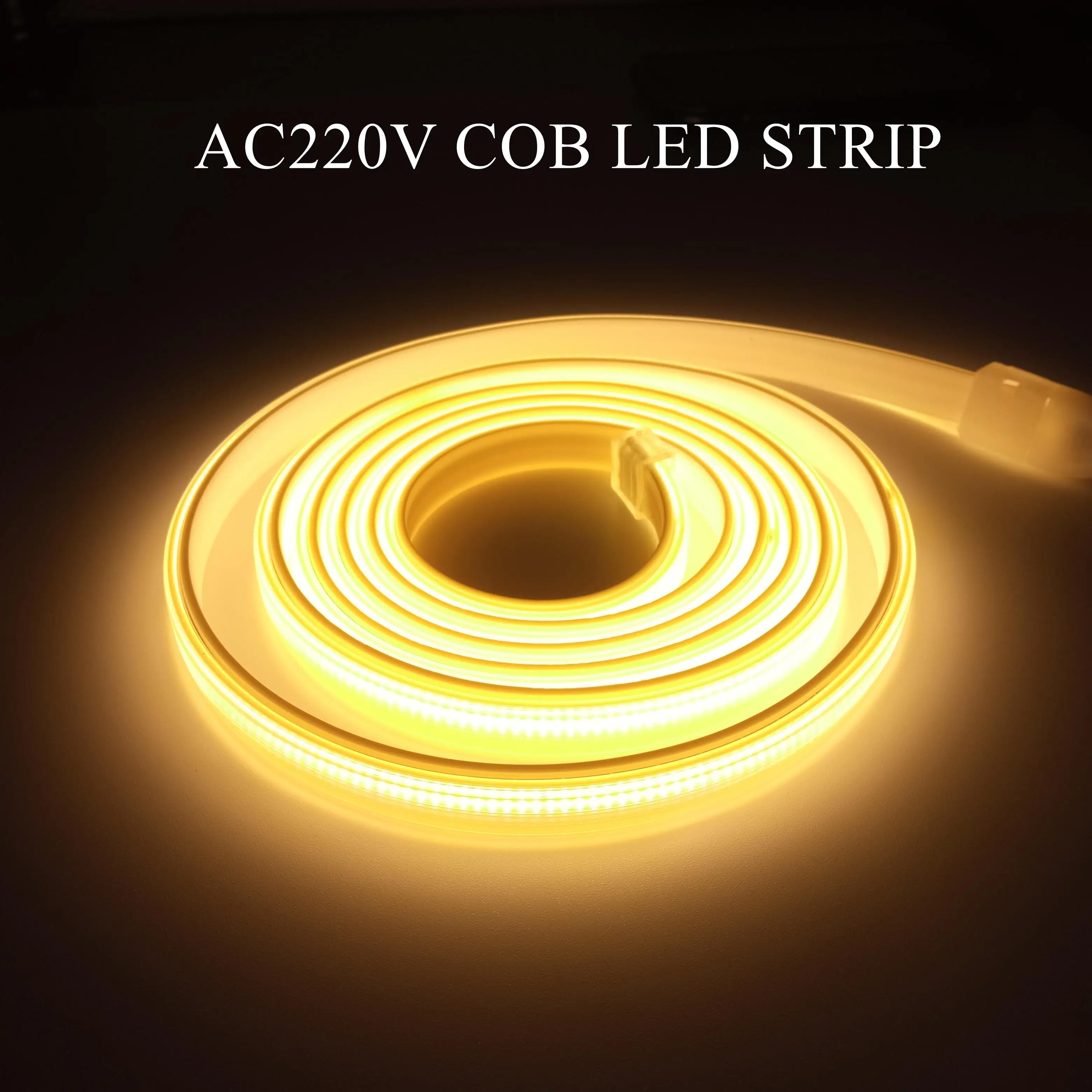 220V COB Led Strip lights High Bright led Tape with Plug Flexible IP67 Waterproof lamp for Room Kitchen decor Outdoor Lighting