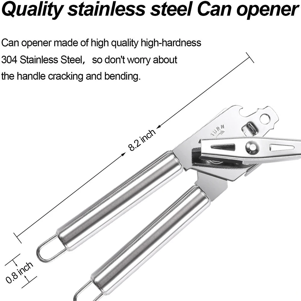 can opener bottle opener Can Opener Kitchen Accessories Gadget Sets Bottle Openers Stainless Steel Ergonomic Manual Kitchen Tools Free 2 Blades