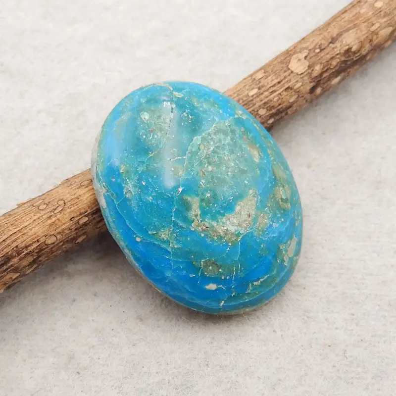 Natural Stone Blue Opal Gemstone Oval Cabochon Flatback Fashion Jewelry Necklace Accessories 29x23x6mm 5g