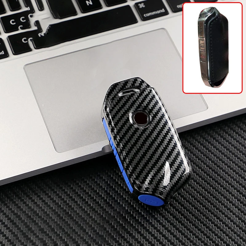 Carbon Smart Keyless Car Key Case Cover for Kia Stinger - Premium Accessory