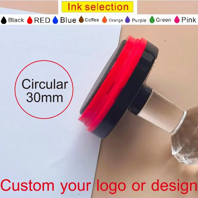 Customizable Round Logo Self-Inking Stamp with Photosensitive Ink