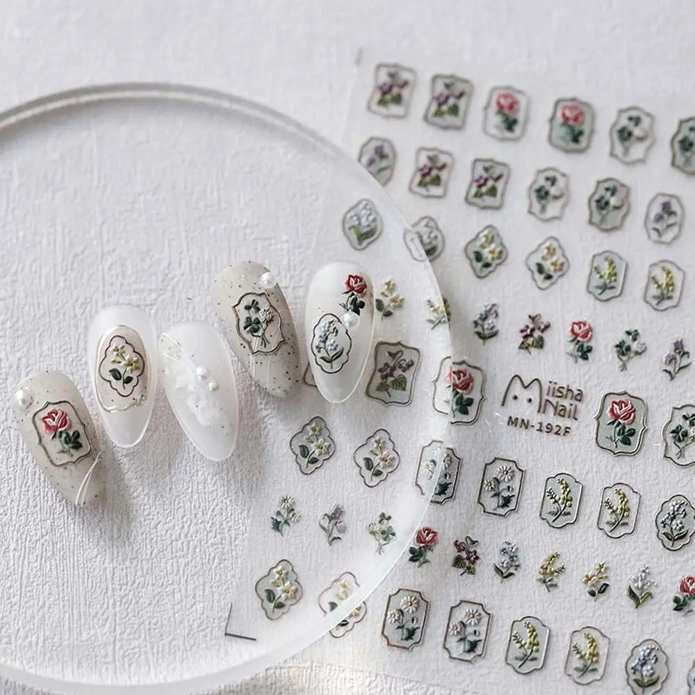 

Flowers Nail Stickers Tulip Nail Decals Bow Nail Decorations Leaves Self Adhesive Manicure Accessories