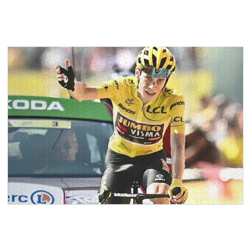 

Vingegaard Yellow Jersey Jigsaw Puzzle Wood Adults Customizable Gift Custom Wood Wooden Name Puzzle