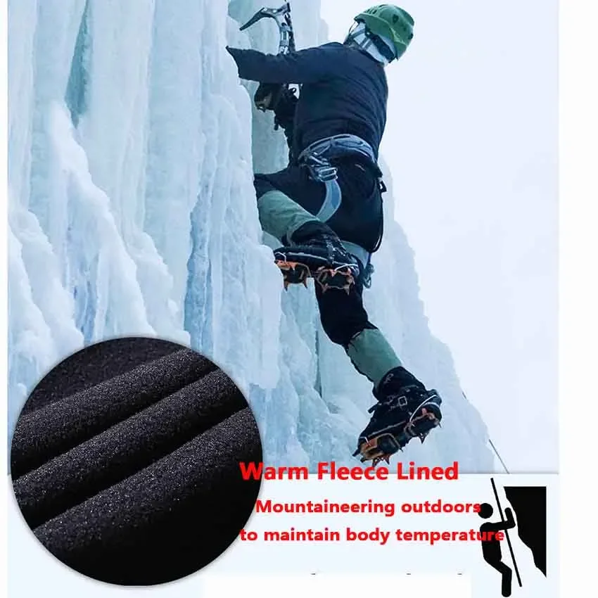 NUONEKO Mens Snow Ski Pants Outdoor Waterproof Windproof Fleece Cargo Hiking Pants Warm Tourism Climbing Camping Trouser BMT23